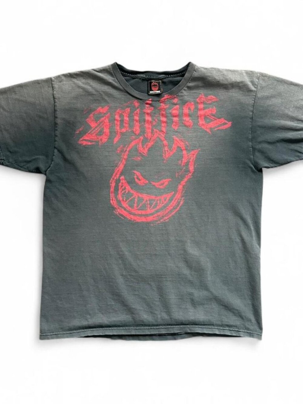 Vintage Spitfire Bighead Logo Tee Faded Black Skate Y2K Mens Large